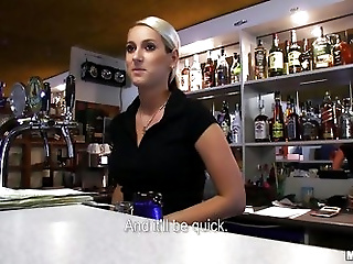 Lenka is a hot blonde bartender...